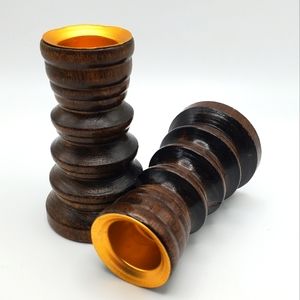 Vintage Set of 2 Turned Wood Candlestick Holders